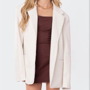 Edikted Faux Leather Oversized Blazer